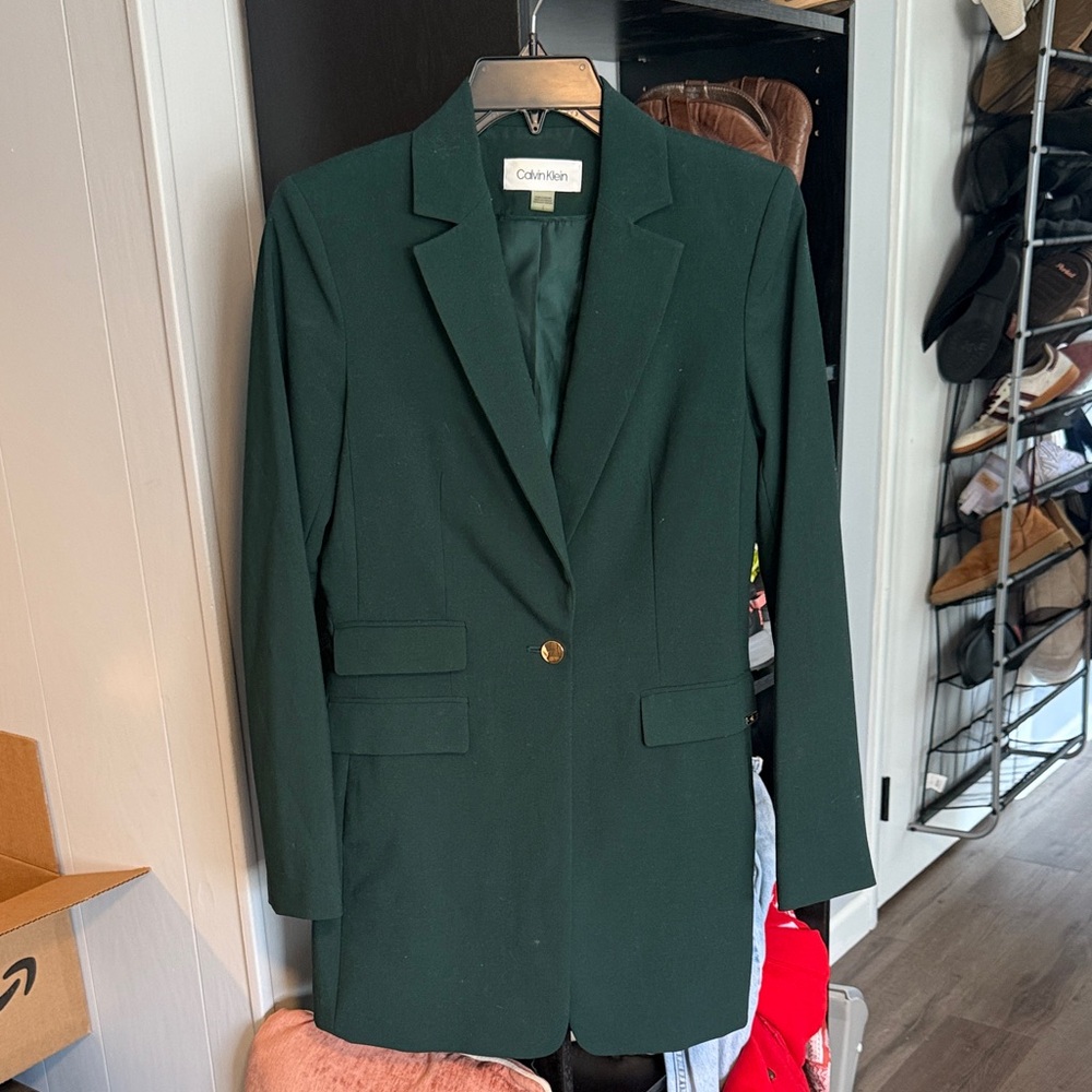 Calvin Klein Women's Dark Green Suit Jacket